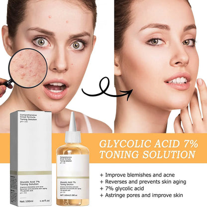 Glycolic Acid 7% Toner- Acne Care, Exfoliating & Moisturising